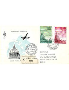 VATICAN 1958 FDC (Venice) Domes, registered airmail