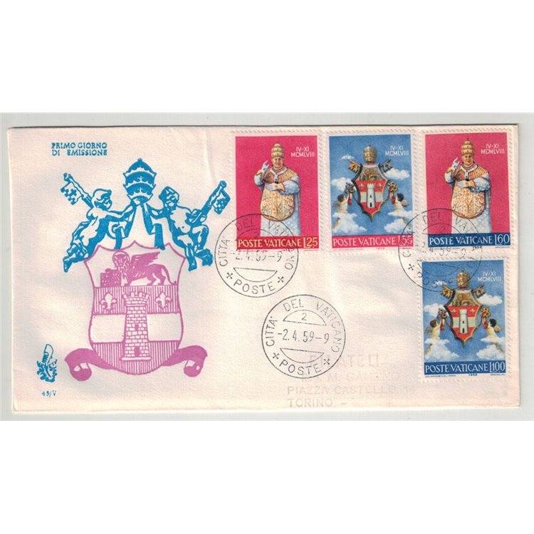 VATICAN 1959 FDC (Venice) Coronation of John XXIII