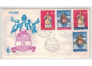 VATICAN 1959 FDC (Venice) Coronation of John XXIII