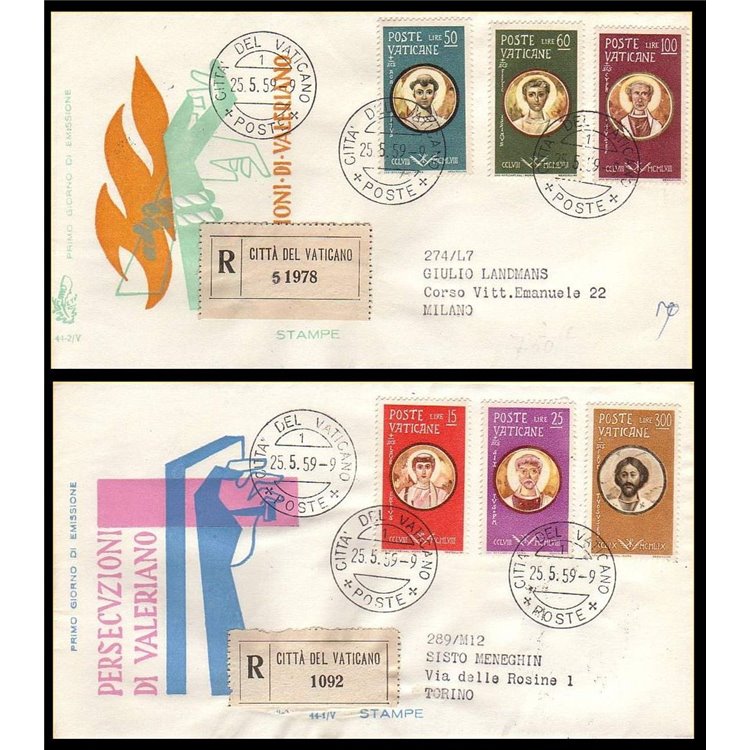 VATICAN 1959 FDC (Venice) Persecutions of Valerian collected
