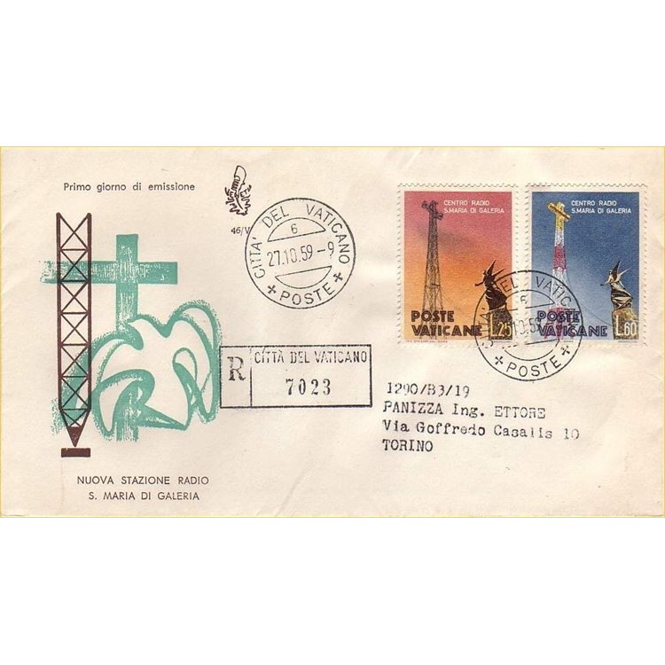 VATICAN 1959 FDC (Venice) Santa Maria Radio Centre collected