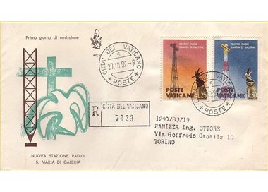 VATICAN 1959 FDC (Venice) Santa Maria Radio Centre collected