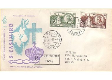 VATICANO 1959 FDC (Venetia) San Casimiro racc