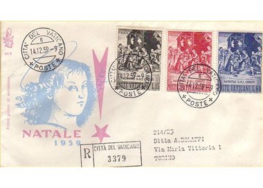 VATICAN 1959 FDC (Venice) Christmas collection