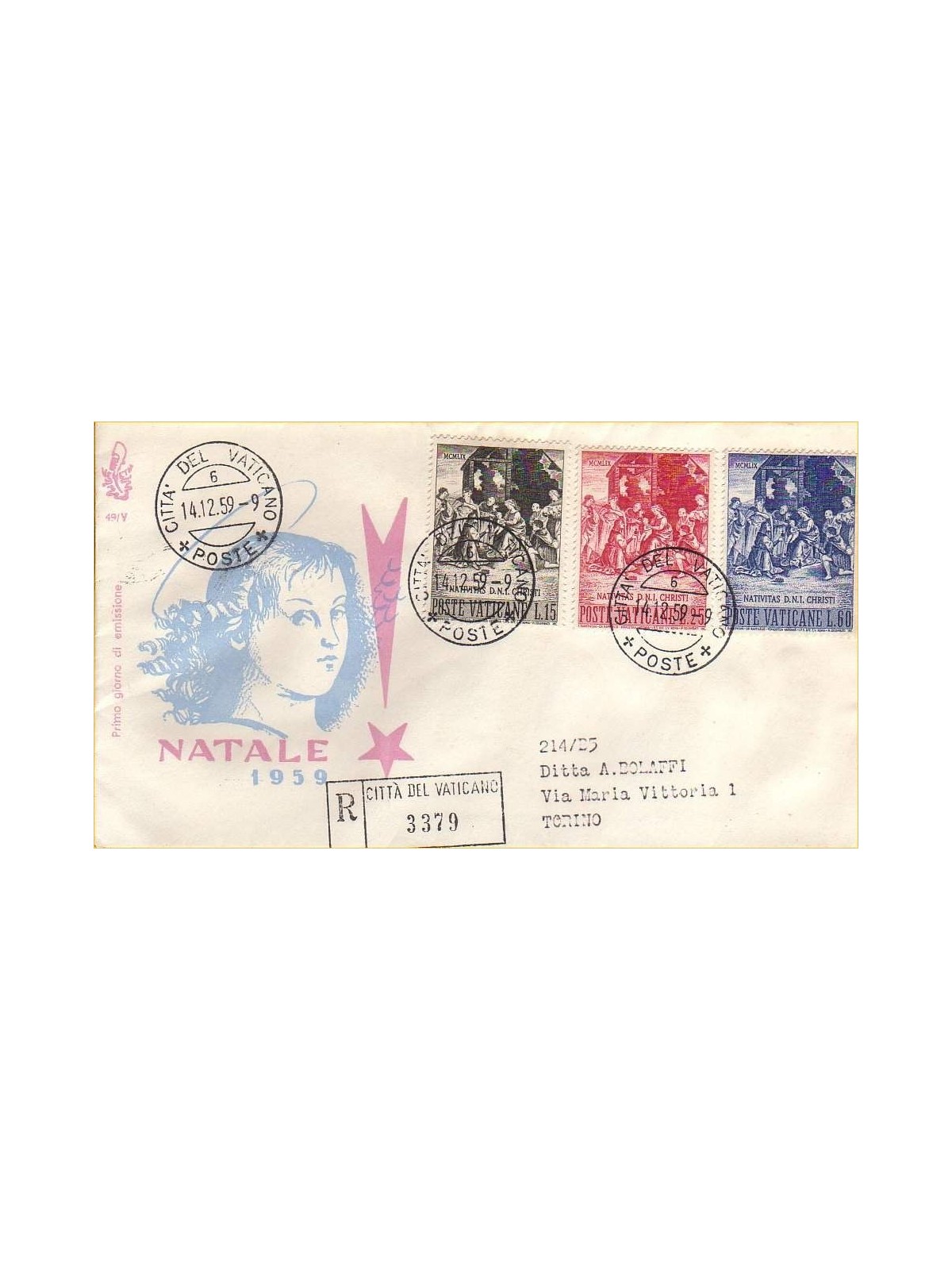 VATICAN 1959 FDC (Venice) Christmas collection