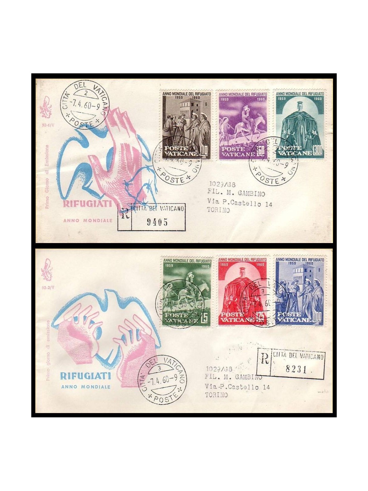VATICAN 1960 FDC (Venice) World Refugee Year collected