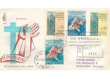 VATICAN 1961 FDC (Venice) Centenary of St. Patrick collected