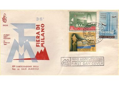 SAN MARINO 1958 FDC (Venetia) Fiera di Milano