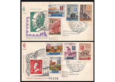 SAN MARINO 1959 FDC (Venetia) Stamps of Sicily collected