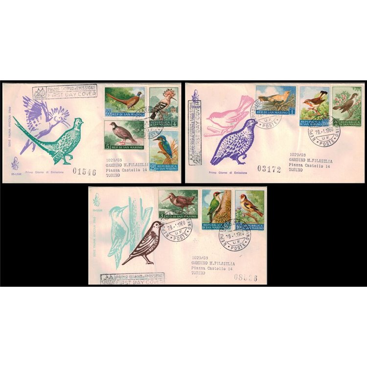 SAN MARINO 1960 FDC (Venetia) Poultry fauna collected