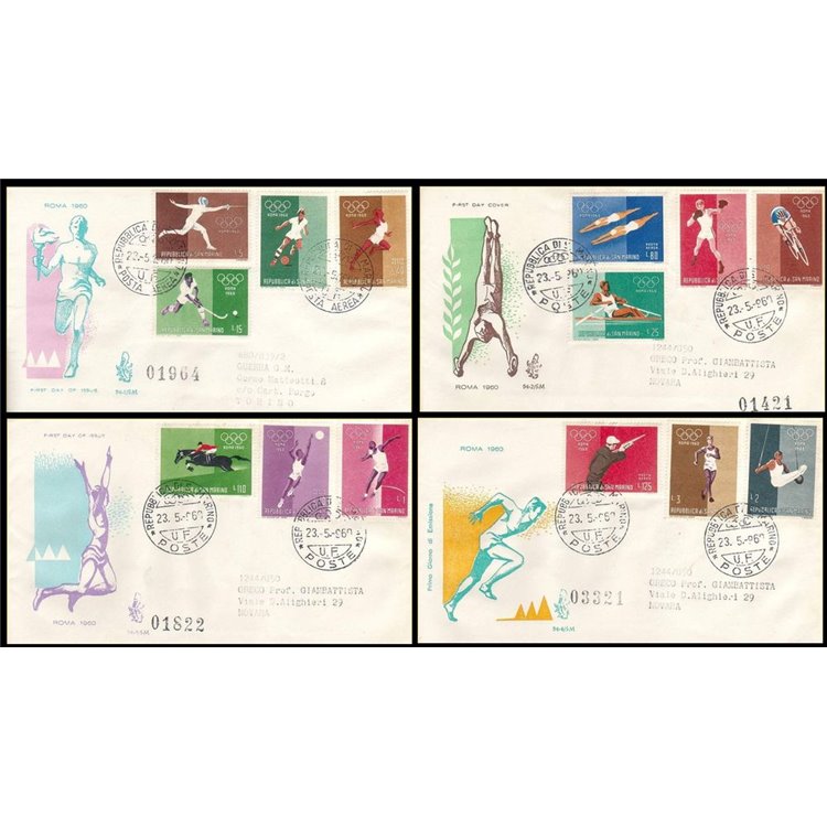SAN MARINO 1960 FDC (Venetia) Olimpiadi di Roma racc