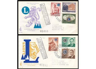SAN MARINO 1960 FDC (Venetia) Lions recon