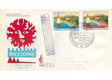 SAN MARINO 1960 FDC (Venetia) Giornata filatelica racc