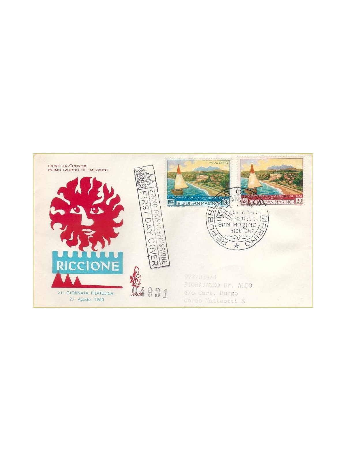 SAN MARINO 1960 FDC (Venice) Philatelic Day collection