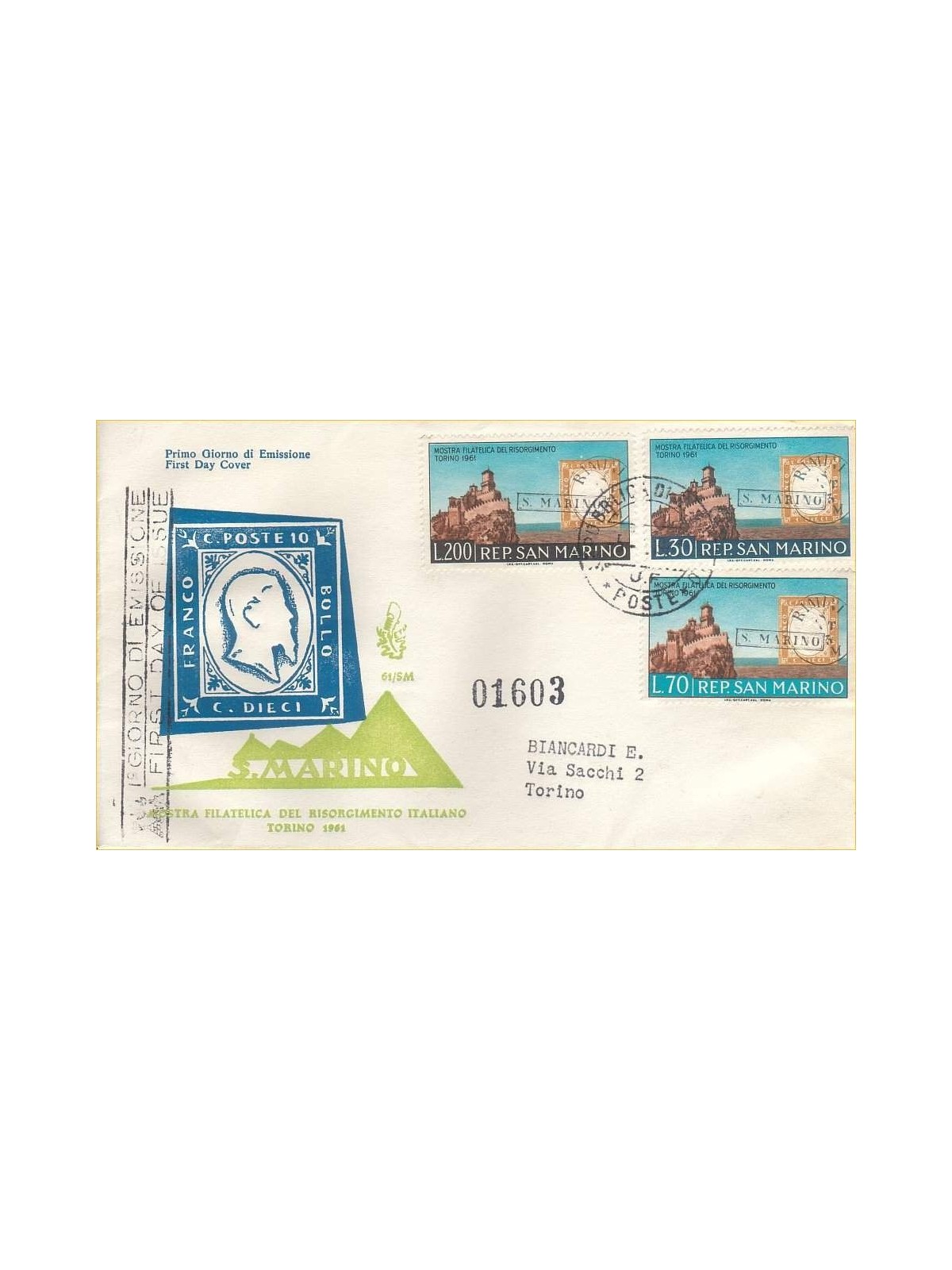 SAN MARINO 1961 FDC (Venice) Risorgimento philatelic exhibition collection