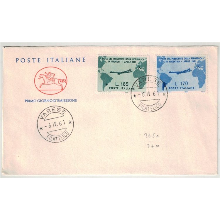 FDC ITALY 1961 President Gronchi 1 Cavallino Envelope