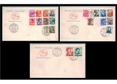 FDC ITALY 1961 Michelangelo-esque 3 Covers Cavallino