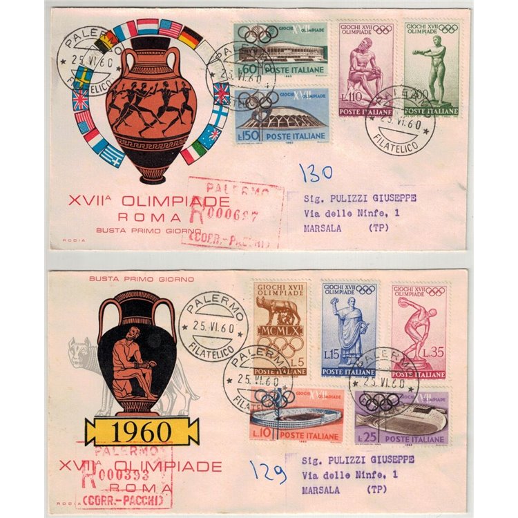 ITALIA 1960 FDC (Rodia) Olimpiade racc