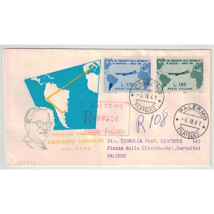 ITALY 1961 FDC (Rodia) President Gronchi collected
