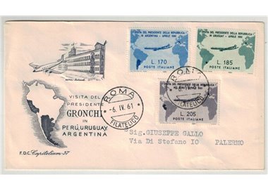 ITALY 1961 FDC (Capitolium) President Gronchi