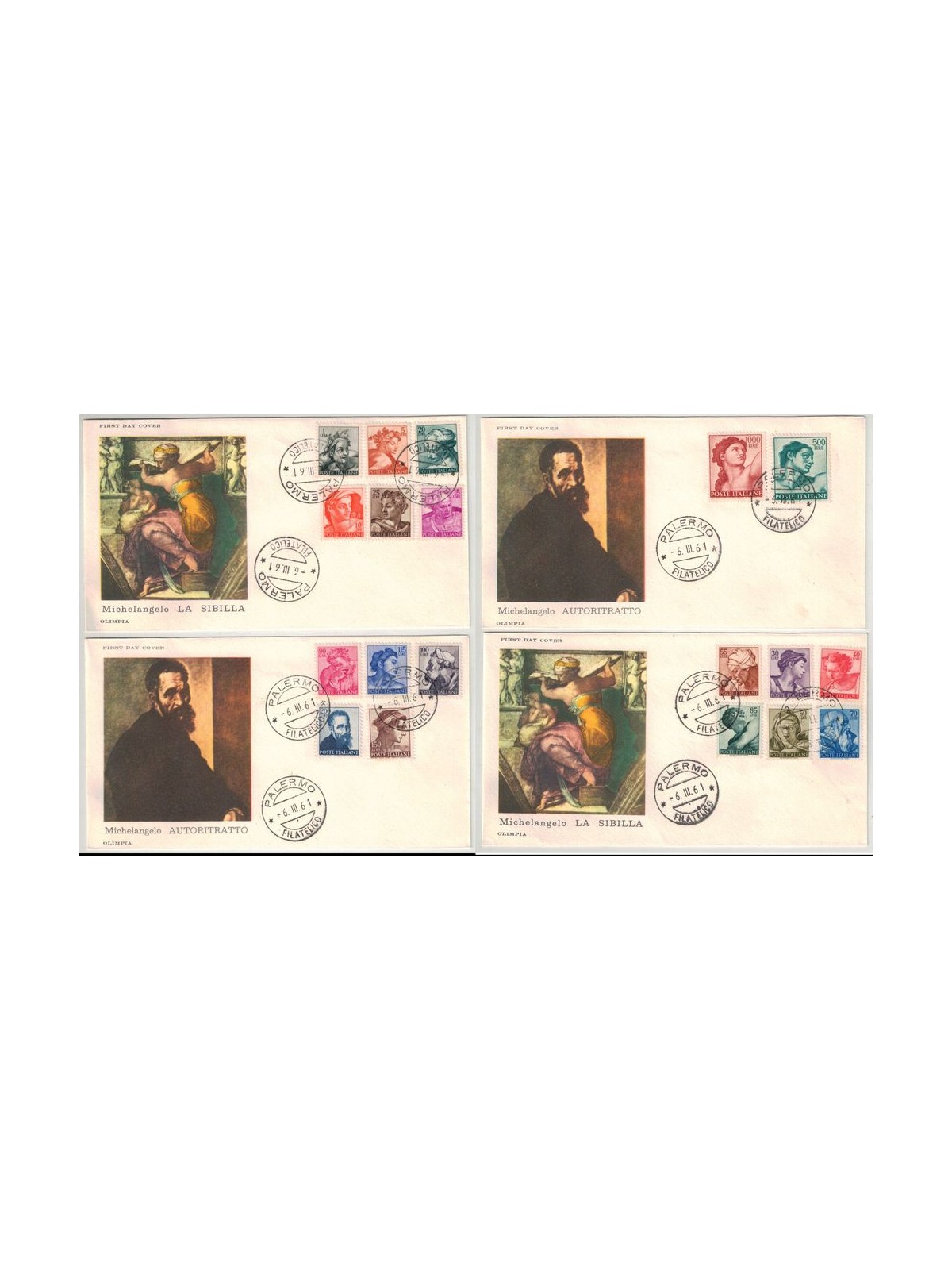 ITALIA 1961 FDC (Olimpia) Michelangiolesca