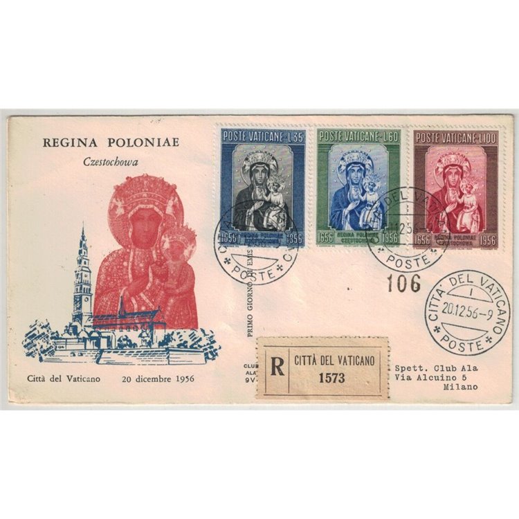 VATICAN 1956 FDC (Wing) Black Madonna of Poland collected