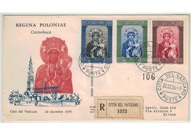 VATICANO 1956 FDC (Ala) Madonna Nera di Polonia racc