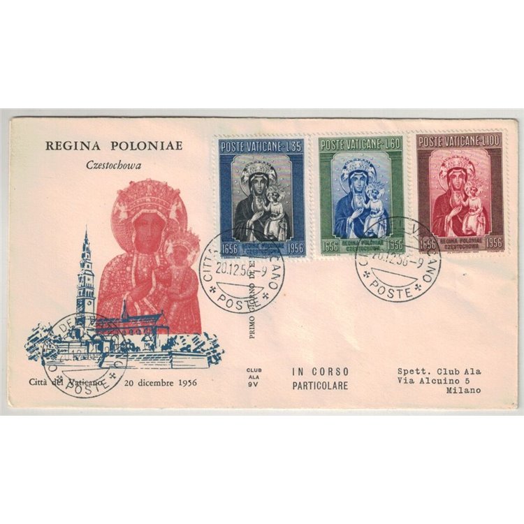 VATICANO 1956 FDC (Ala) Madonna Nera di Polonia