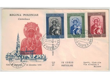 VATICAN 1956 FDC (Wing) Black Madonna of Poland