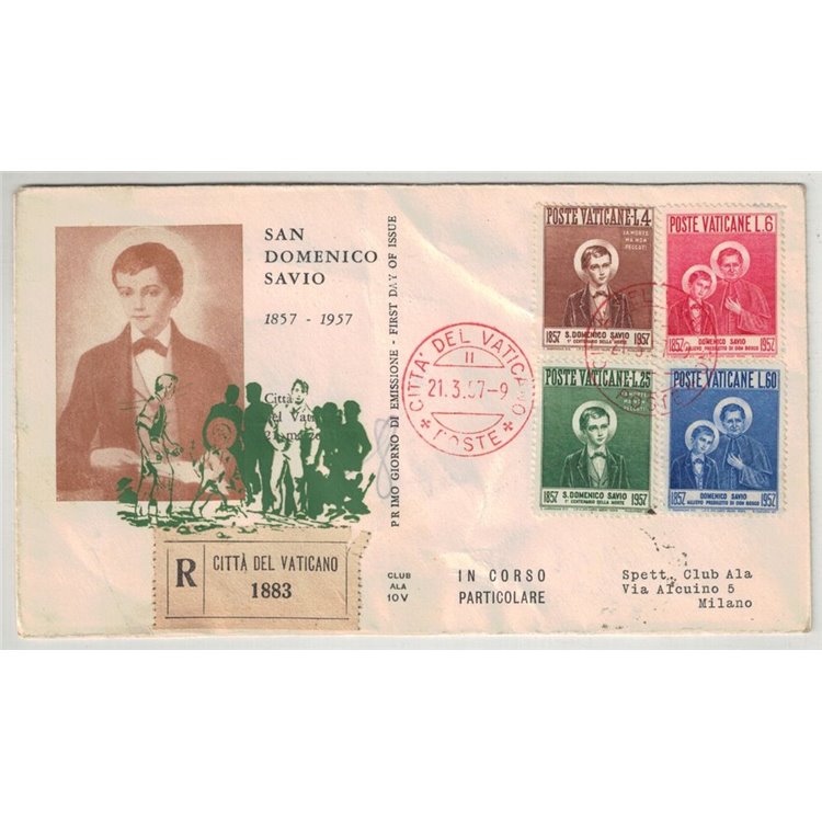 VATICAN 1957 FDC (Wing) FDC (Wing) San Domenico Savio collected