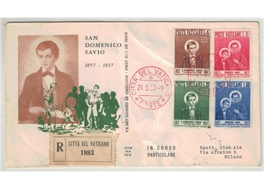 VATICAN 1957 FDC (Wing) FDC (Wing) San Domenico Savio collected