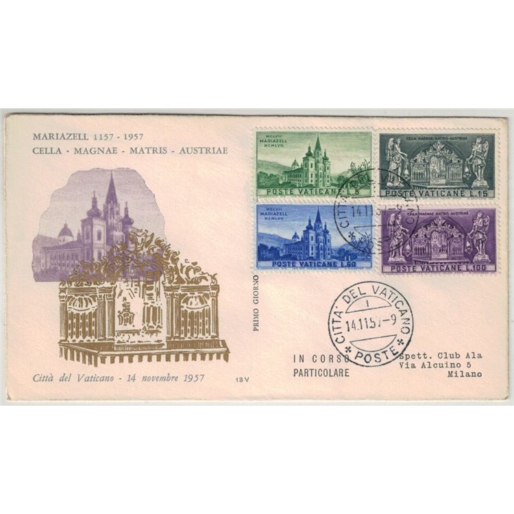 VATICANO 1957 FDC (Ala) FDC (Ala) Santuario di Mariazell
