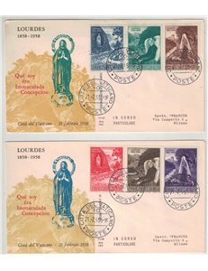 VATICANO 1958 FDC (Ala) Apparizione Vergine a Lourdes