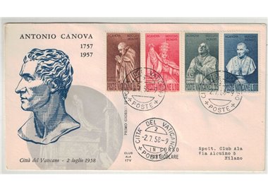VATICAN 1958 FDC (Wing) Antonio Canova