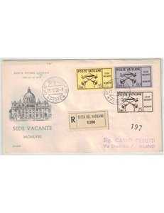 FDC VATICANO 1958 Sede vacante 1 Busta Ecclesia racc n