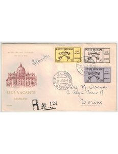 FDC VATICAN 1958 Sede vacante 1 Envelope Ecclesia racc b