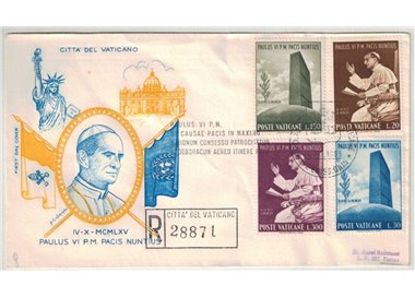 FDC VATICANO 1965 Paolo VI all'ONU 1 Busta Filagrano racc