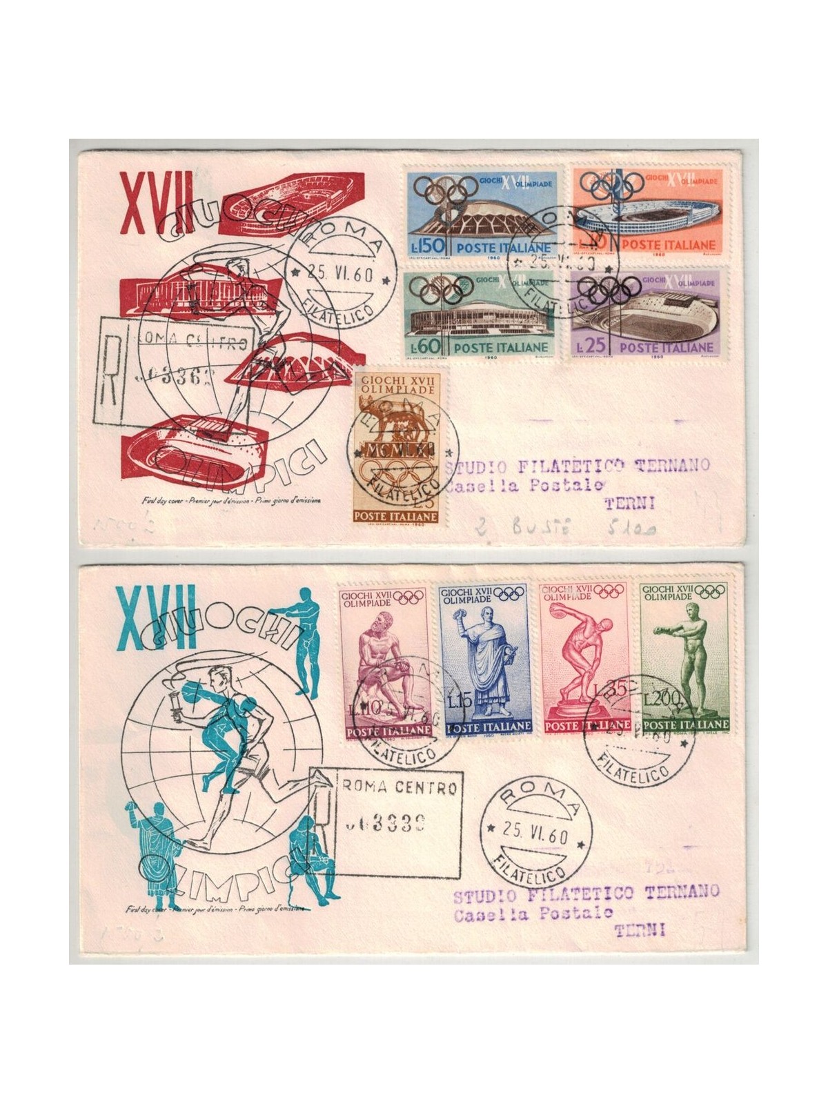ITALIA 1960 FDC (Universal) Olimpiade racc