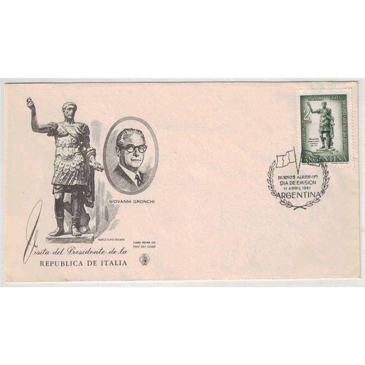 FDC Argentina 1961 Visit of President Gronchi