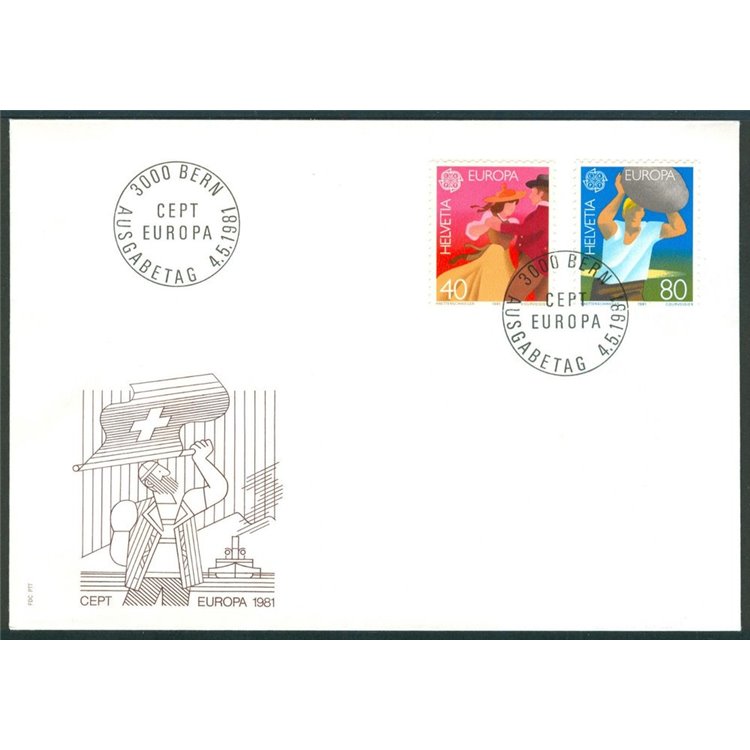 FDC SVIZZERA 1981 Europa 1 busta nv