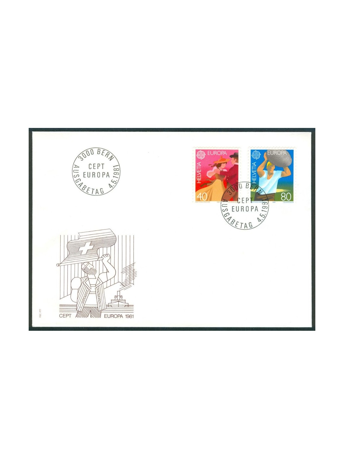 FDC SVIZZERA 1981 Europa 1 busta nv