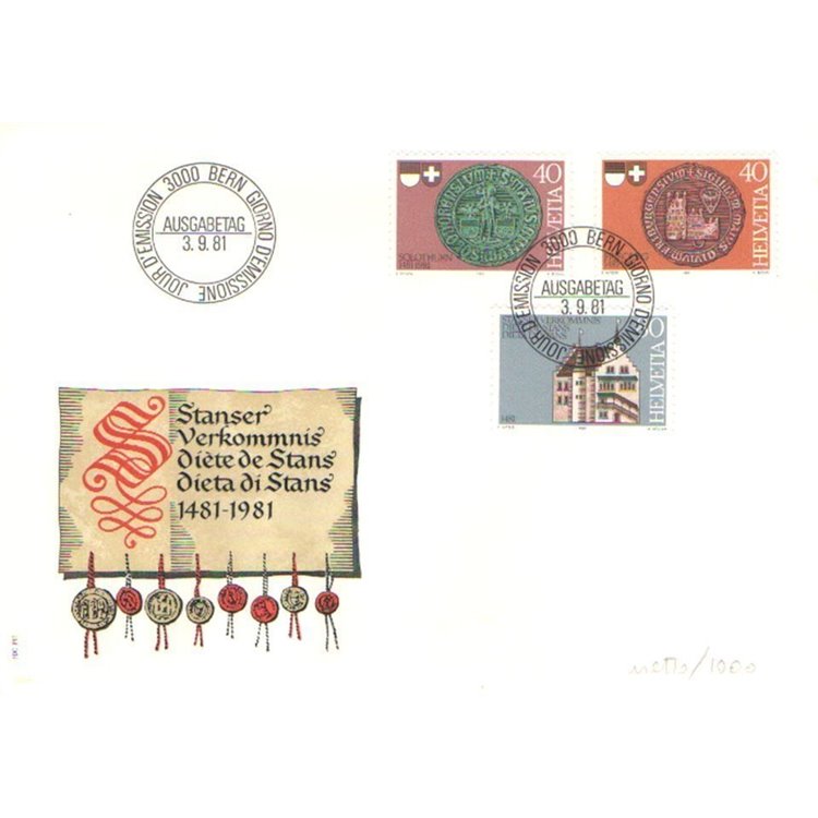 FDC SVIZZERA 1981 Dieta di Stans 1 busta nv