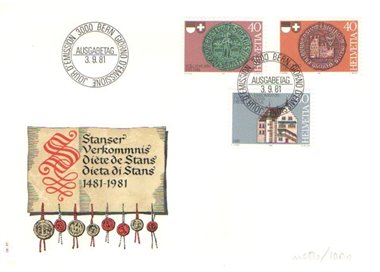 FDC SVIZZERA 1981 Dieta di Stans 1 busta nv