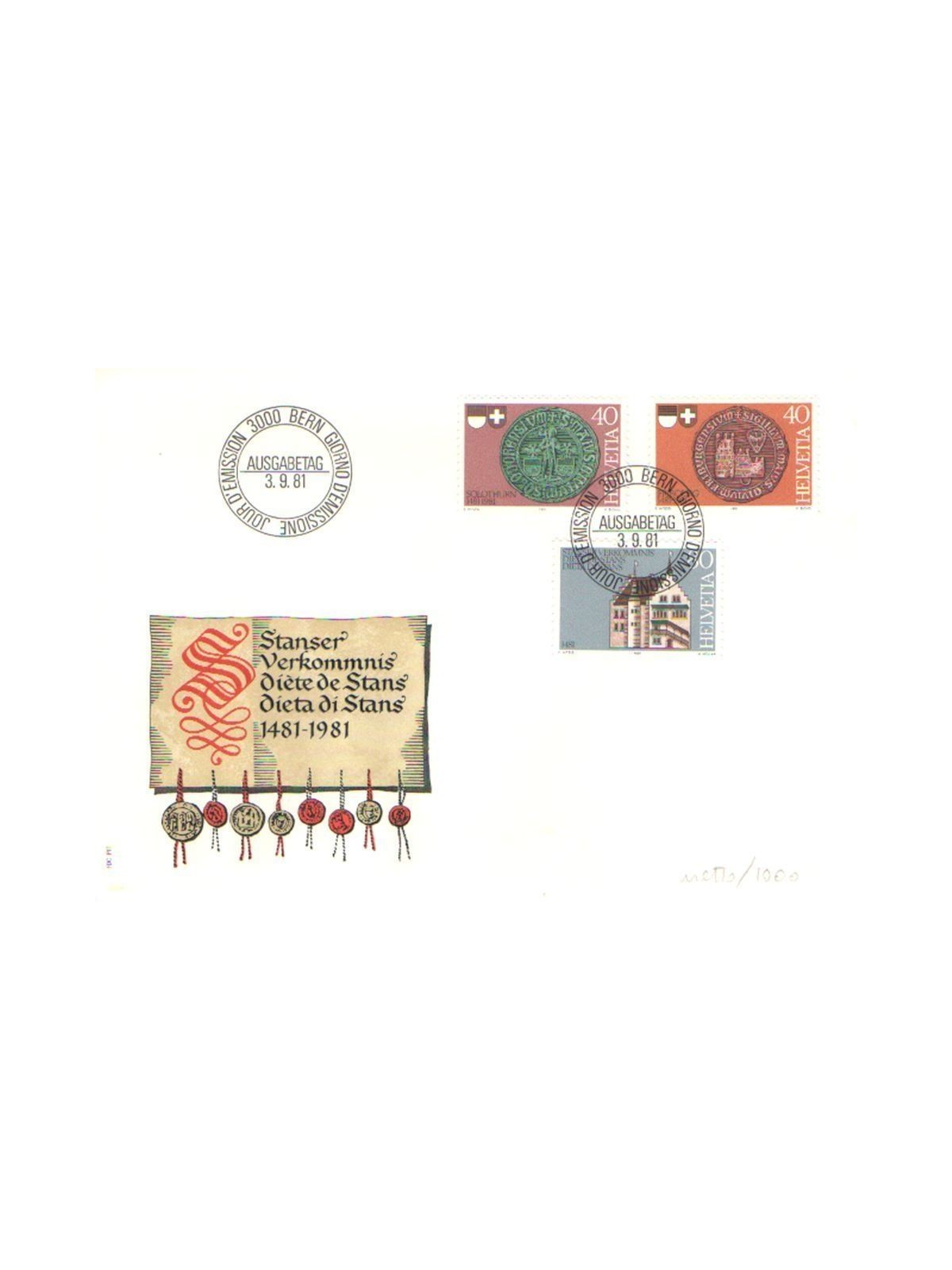 FDC SVIZZERA 1981 Dieta di Stans 1 busta nv
