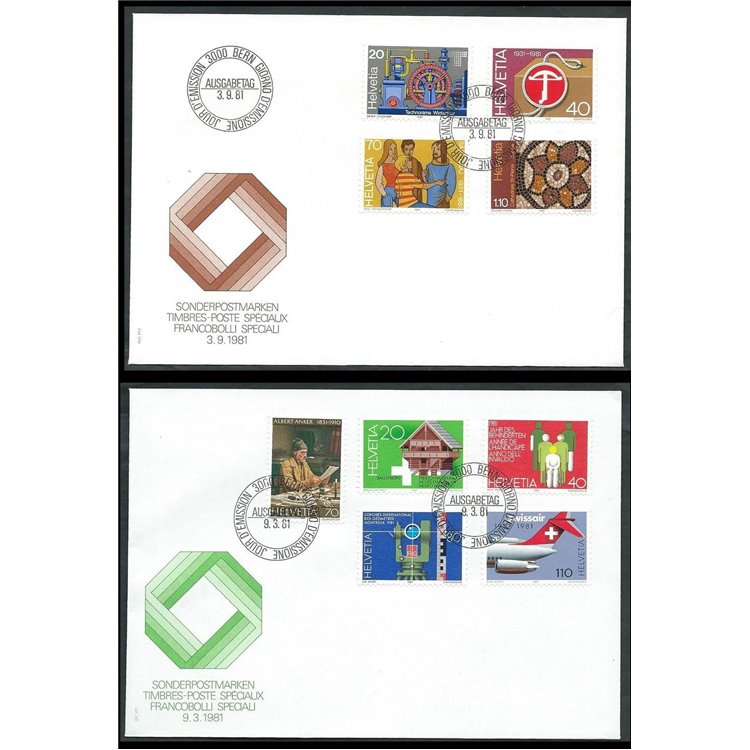 FDC SWITZERLAND 1981 Propaganda 2 covers nv
