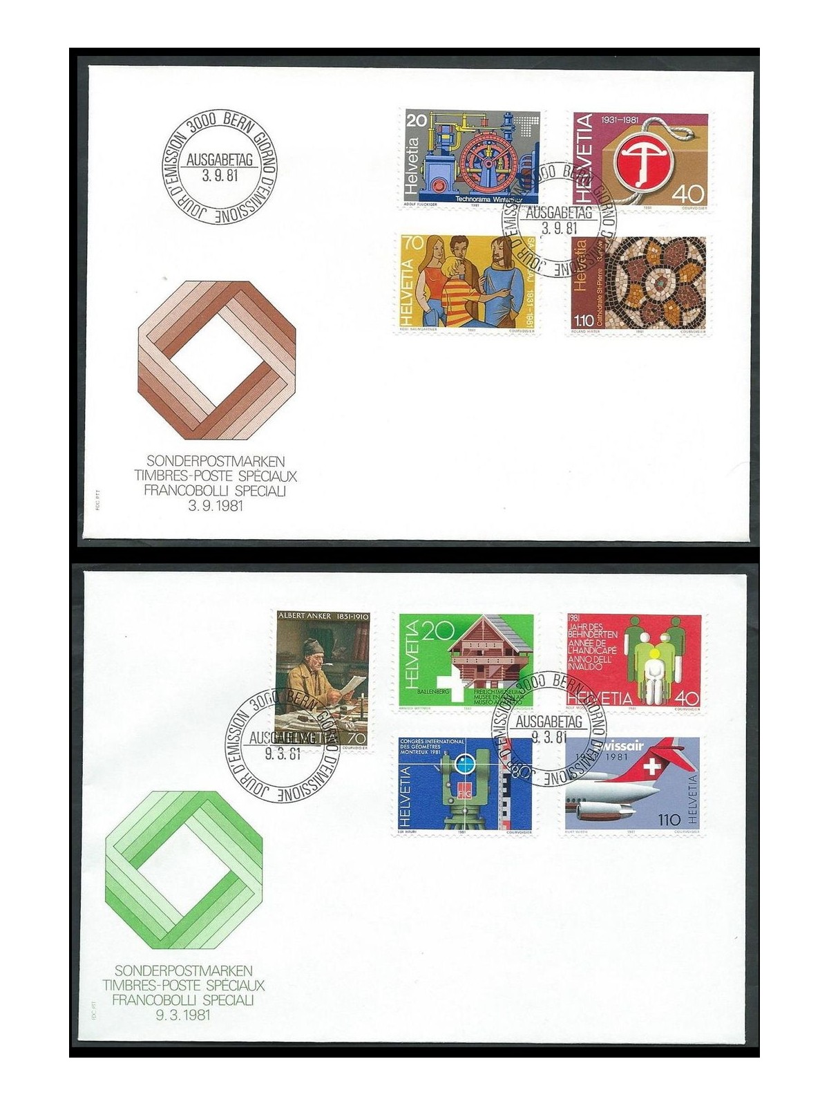 FDC SWITZERLAND 1981 Propaganda 2 covers nv