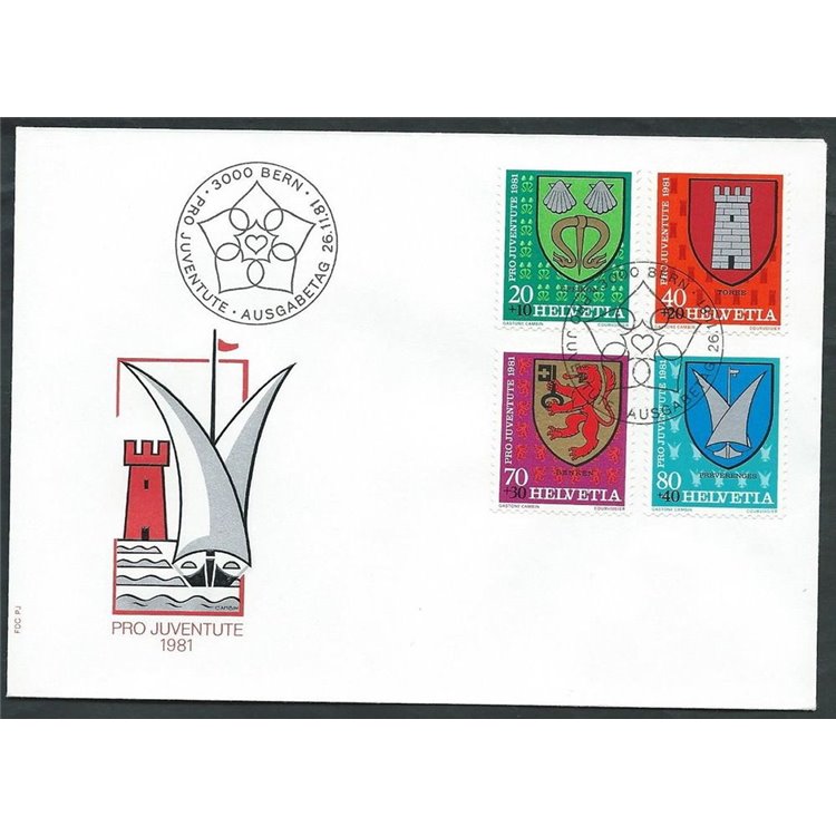 FDC SVIZZERA 1981 Pro juventute 1 busta nv