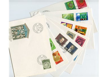 FDC SWITZERLAND 1980 Complete year 7 covers nv