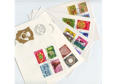 FDC SVIZZERA 1976 Annata completa 5 buste nv