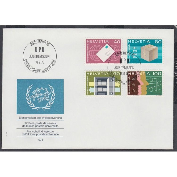 FDC SWITZERLAND 1976 Upu, official stamps 1 cover nv